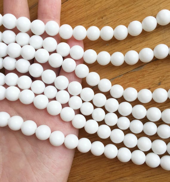 White Agate, 8mm Beads, White Beads, Jewelry Beads, Natural