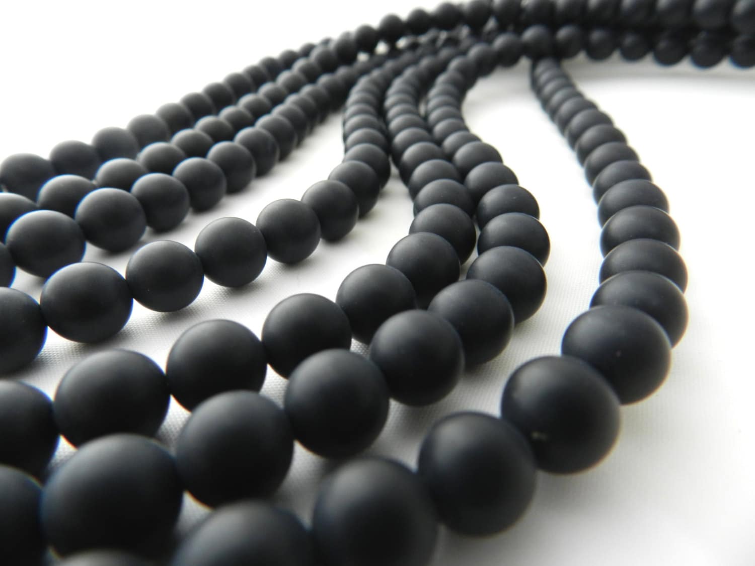 Frosted Black Beads 
