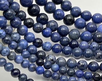 Dumortierite Beads, 8mm Beads, Blue Dumortierite, Rare Gemstone, Gemstone Beads, Blue Beads, Navy Blue Beads, 6mm Beads, Rare Beads Gemstone