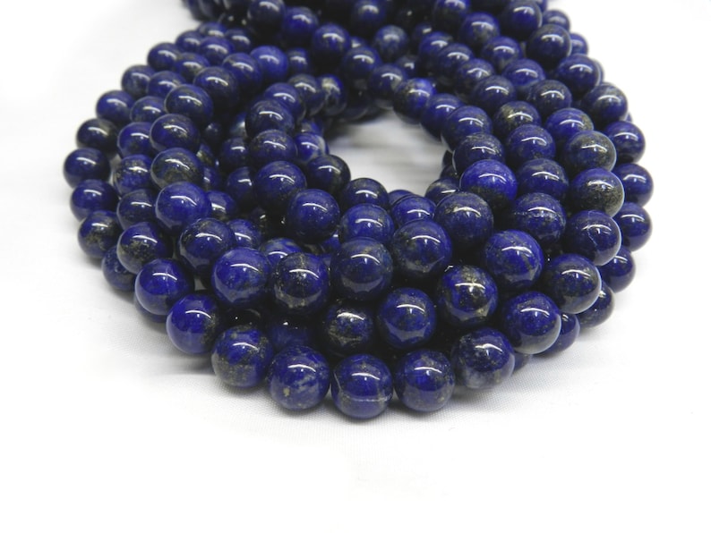 Lapis Beads Lapis Lazuli 8mm Beads Ultramarine Blue Beads Etsy