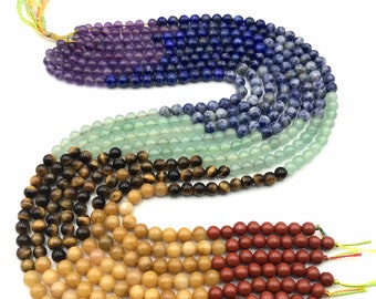 NEW Chakra Beads,Healing Beads,Yoga Jewelry,Smooth Loose Beads 4mm 6mm 8mm 10mm, Chakra Healing, Crystal Beads, Rainbow Beads