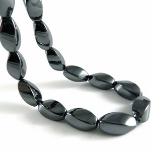 AAA Hematitpärlor Twistpärlor Ovala pärlor Hematitsten Hematit För Halsband Naturlig Hematit 10 mm x 20 mm, Pärltillbehör