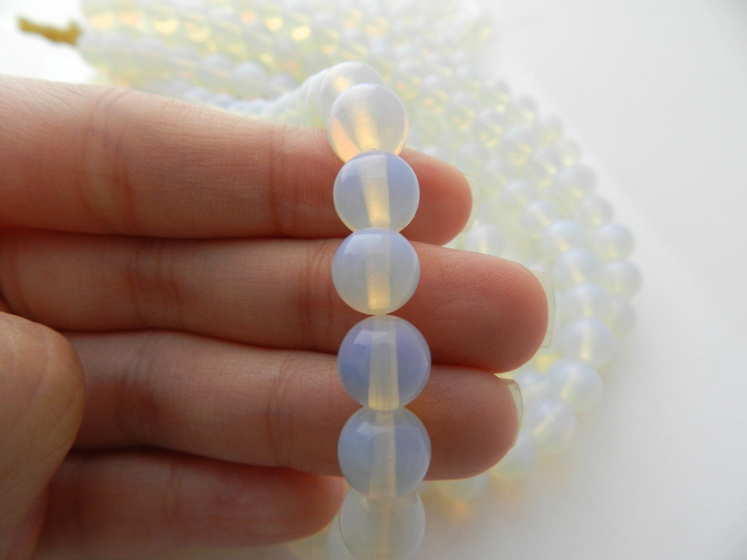 Opal Beads Opal Glass Opal Glass Beads Opal Jewelry Etsy
