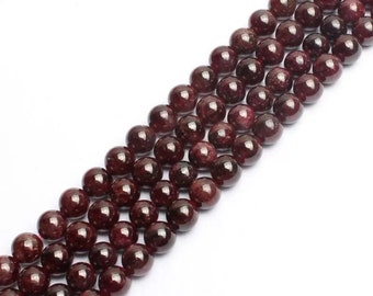 Natural Red Garnet Smooth Round Shape Gemstone Beads,Jewelry Making Garnet Beads