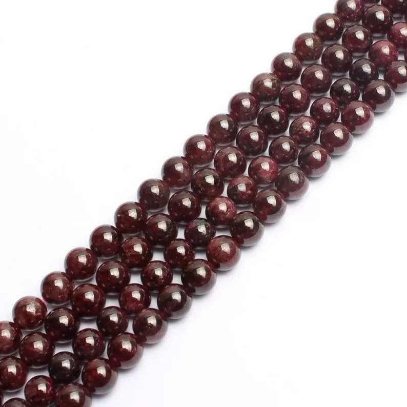 Natural Garnet Smooth Round Beads Size Vary 6mm/8mm/10mm/12mm, A Grade Garnet Beads, Gemstone Beads,Birthstone Beads, Gifts Beads. image 1