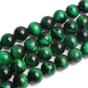 AAAGreen Tiger Eye, 10mm Beads, 12mm Beads, Big Beads, Tiger Eye, Tiger Eye Beads, Green Beads, 8mm Beads, Healing Stones, Natural Gemstones