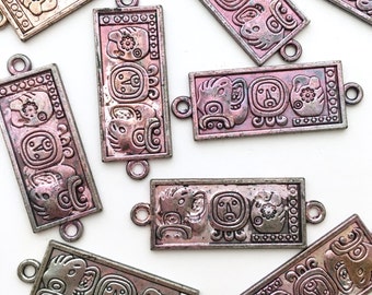 Mayan Connectors, 12pcs, Bracelet Connectors, Jewelry Connectors, Alloy, Connector Charms, Connectors, Big Connectors, Rectangle Connector