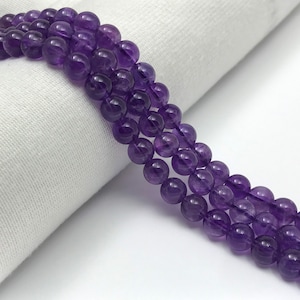 8mm Amethyst Beads, Dark Amethyst, Beads, Purple Amethyst, A Quality, Violet, Purple Beads, Dark Purple, Purple Gemstone, Gemstone Beads