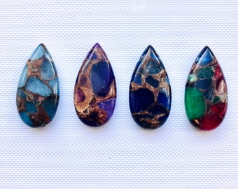 1Pc Goldblue Quartz Tear Drop 15x30mm, Blue Beads, Dark Blue, Amethyst Beads, Multi-Color, Drop Beads, Earring Beads, Pendants, Blue Quartz