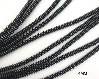 SALE Hematite Roundel 4x1.5mm Beads, Hematite Beads, Roundel Beads, Jewelry Making Beads, Gemstone Beads, Hematite Beads