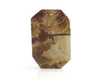 SALE: Picture Jasper Pendant, Gemstone Pendant, Jasper Pendant, Pendant Stone, Jasper Stone, Picture Jasper, Top Drilled Beads, 1pc