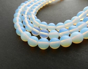 Opal Perlen, Opalglas, Opalglas Perlen, Opal Schmuck, Schmuckzubehör, Naturperlen, natürliche Edelsteinperlen, natürliche Edelsteine