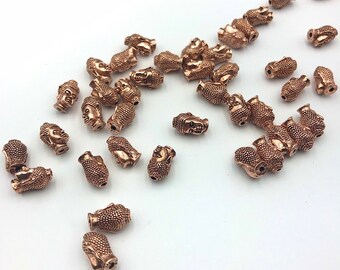 5pcs/10pcs Buddha Head Charm, Copper Plated Zine Alloy Charm, Guru Beads, Loose Charm, Small Charm,