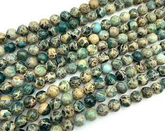 8mm African Opal Beads, Gemstone Beads, 8mm Gemstone Beads, Impression Jasper, Natural Beads, Multi Color Beads, African Beads, 6mm Beads