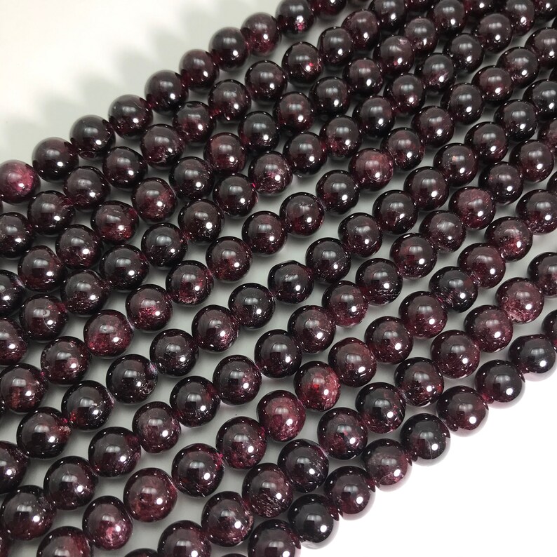 Natural Garnet Smooth Round Beads Size Vary 6mm/8mm/10mm/12mm, A Grade Garnet Beads, Gemstone Beads,Birthstone Beads, Gifts Beads. image 5