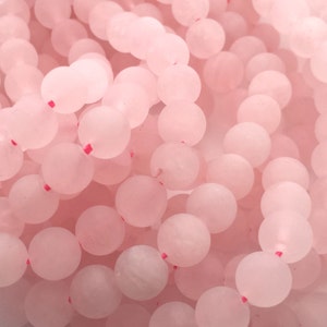 Rose Quartz, Rose Quartz Beads, 4mm Beads, 8mm Beads, Matte Beads, Frosted Beads, Matte Rose Quartz, Blush Pink, Rose Pink, Pink Beads image 1