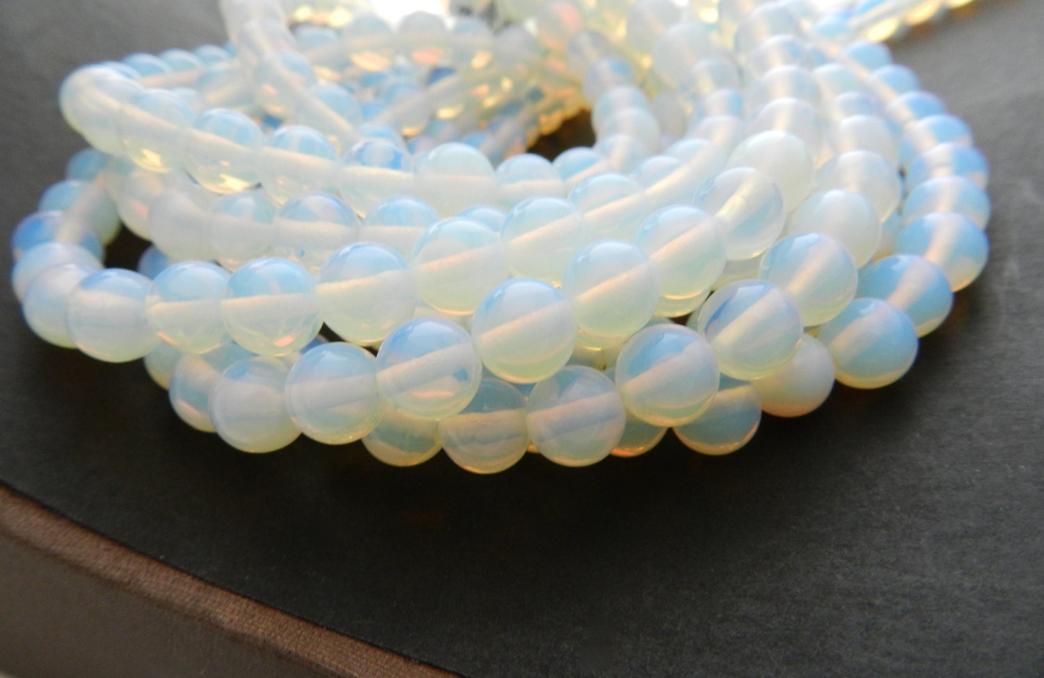 Opal Beads Opal Glass Opal Glass Beads Opal Jewelry Etsy