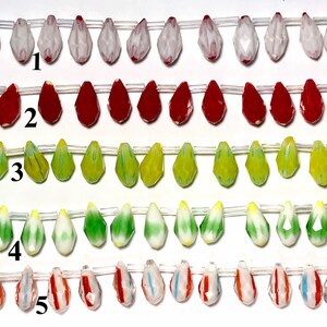 50PCS Teardrop Crystals, 0.8mm Hole, millefiori lampwork  Teardrop Beads, Top Drilled Beads, Faceted Teardrops, Crystal Briolette Beads