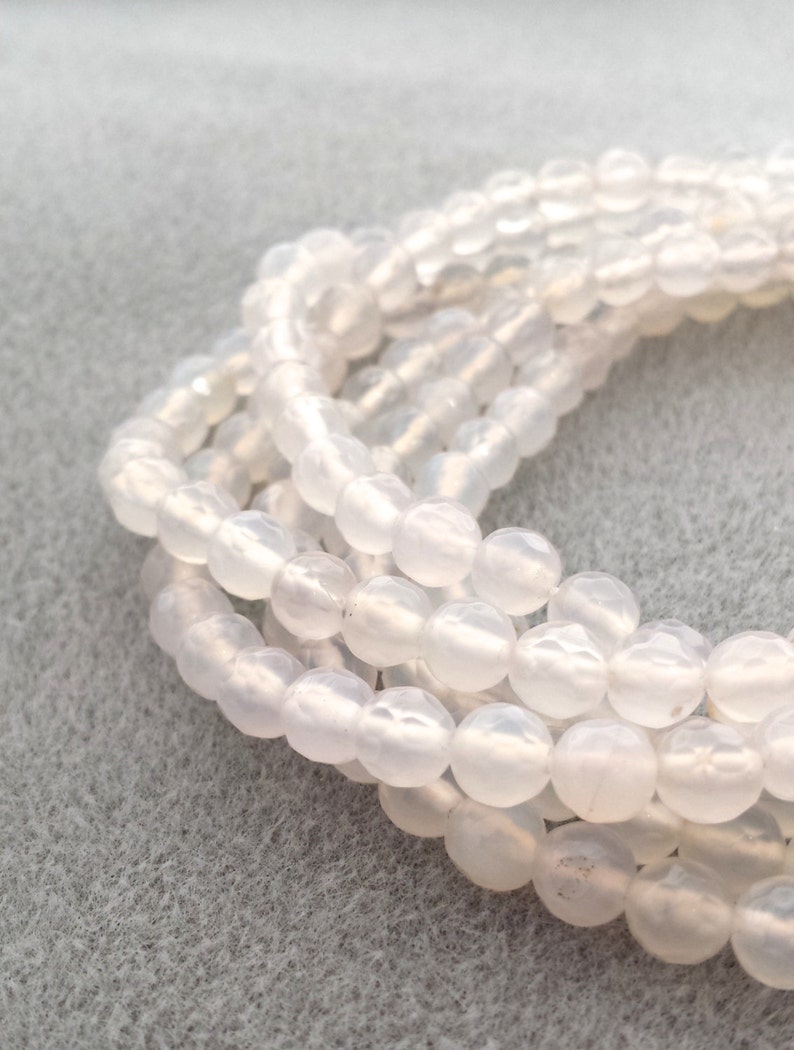 Milky Agate Faceted Beads 6mm Beads 64pcs Milky White - Etsy