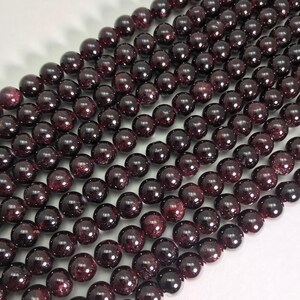 Natural Garnet Smooth Round Beads Size Vary 6mm/8mm/10mm/12mm, A Grade Garnet Beads, Gemstone Beads,Birthstone Beads, Gifts Beads. image 3
