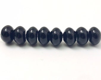 12mm Black Onyx Smooth Roundel Beads DIY Jewelry Making