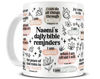 Bible Mug - Personalised Daily Bible Reminders Mug - Bible Verse Mug - Bible Quotes - Christian Gifts - Gift for Christians - MG999