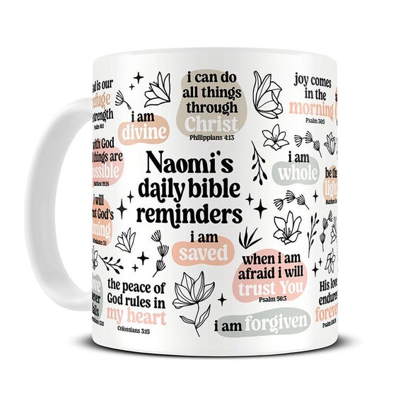 Bible Mug - Personalised Daily Bible Reminders Mug - Bible Verse Mug - Bible Quotes - Christian Gifts - Gift for Christians - MG999