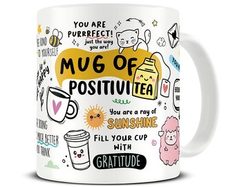 The Mug of Positivi-tea - Positivity Gift Mug - Self Care - Mental Health - Motivational - Positivity Quotes - Gift for Mum - MG936