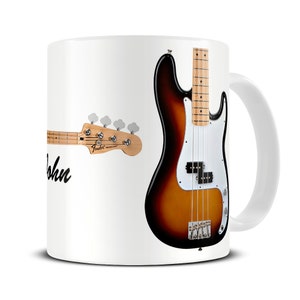 Personalized Precision Bass Guitar Coffee Mug - gift for dad - father's day gift - bass guitar mug - MG217