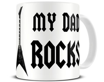 My Dad Rocks Coffee Mug - gift for dad - father's day gift - guitar mug - MG346