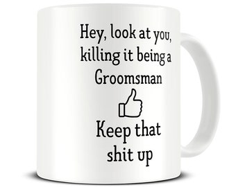 Groomsmen Gifts - Killing it Being a Groomsman Coffee Mug - Gift for Usher - Best Man Gifts UK - MG971
