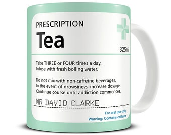 Personalised Prescription Tea Mug - Nurse Mug - Doctor Gift - Pharmacist Gifts - MG985