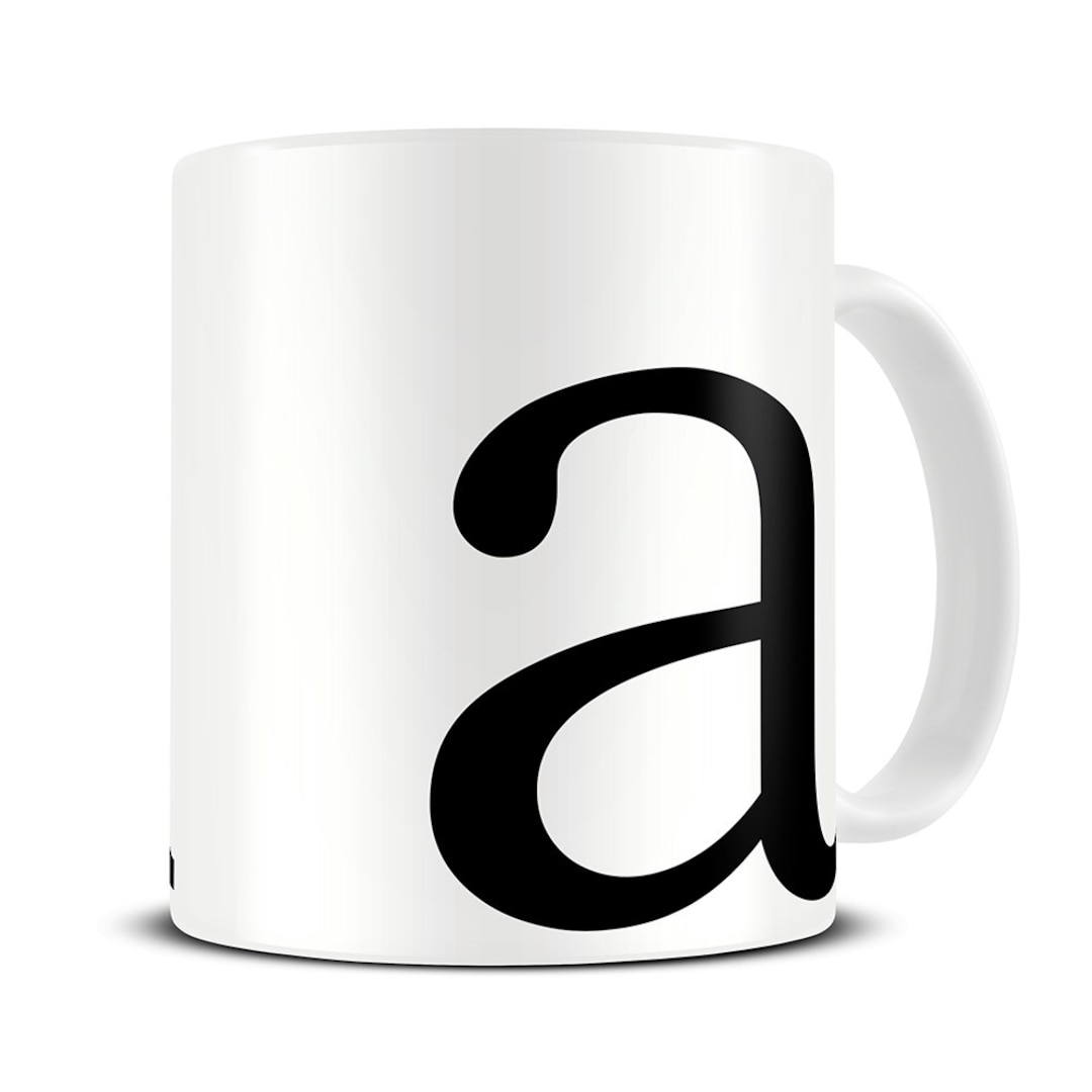 Monogrammed Mug Personalized Typography Letter Coffee Mug Initial Mug