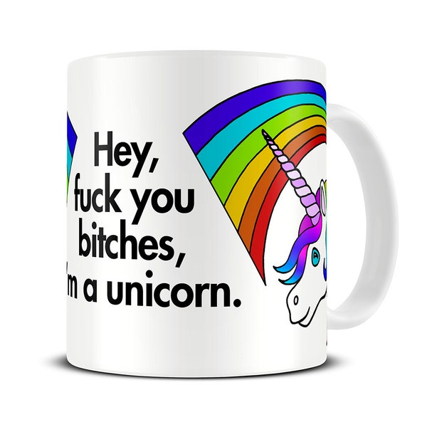 Swearing I'm a Unicorn Coffee Mug - Funny Mugs - Meme Mug - Gift for Bestie - Gift Girl - MG398