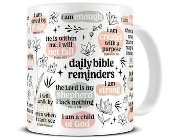 My Daily Bible Reminders Mug - Bible Verse Mug - Bible Quotes - Christian Gifts - Religious Mug - Scripture - Gift for Christians - MG995