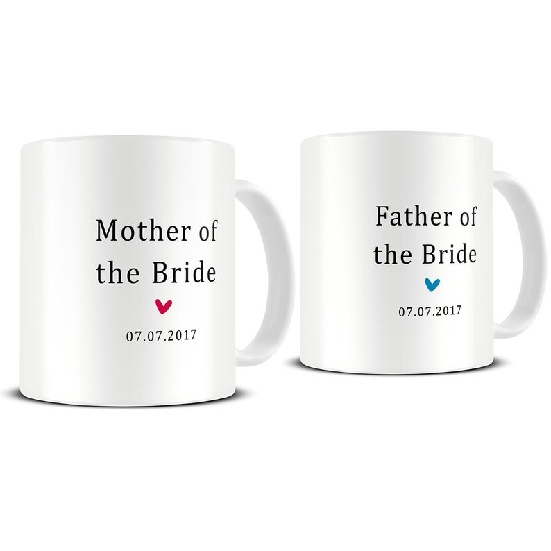 Wedding Mug Set Mother of the Bride Gift Mother of the Bride Mug Set Father of the Bride Gift Wedding Mugs Wedding Gift MG523 image 1