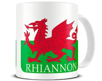 Personalised Wales Flag Mug - Welsh Flag Coffee Mug - Welsh Gifts - Cymru Gifts - Custom Name -  MG1003