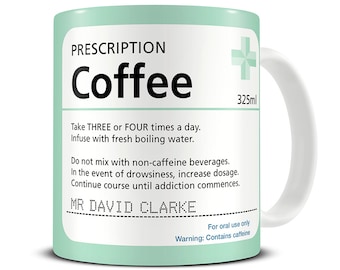 Personalised Prescription Coffee Mug - Nurse Mug- Doctor Mug - Gift Nurses - Pharmacist - MG986