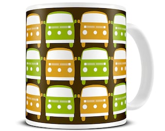 Camper Van Gift - Orange and Green Late Bay VW Campervan Coffee Mug - T2 Bay Window - Camping Mug - MG073