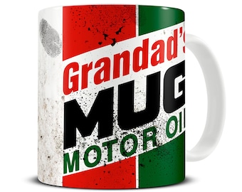 Oil Can Stained Coffee Mug - Grandad Mug - Gift for Grandad - Classic Car Gifts - Gift for Car Lovers - Classic Car Mug - MG968