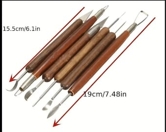 6 Teile / Satz Werkzeug für DIY Ton Keramik Sculpting Keramik Holz Sculpting Tool Kit DIY Holz Ton Handwerk Modellierung Werkzeuge