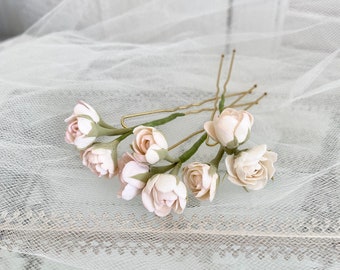 Handmade roses set bridal hairpins hair accessories bridal hairstyle boho chic real roses