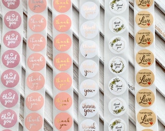 30 Thank you Sticker in pink gold Wedding Gift Thank you Sticker sticker rosé gold idea handmade packaging.