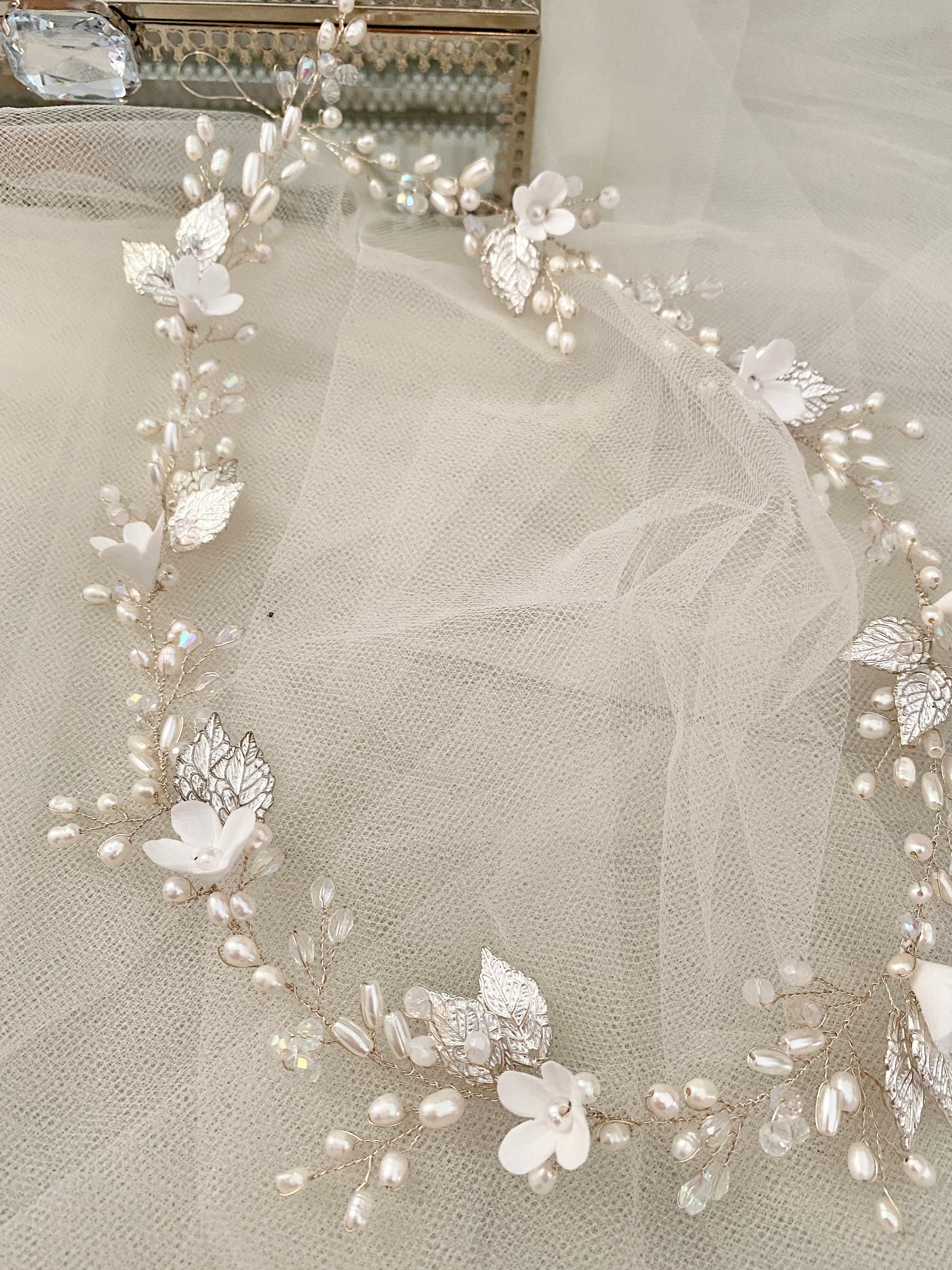 braut diadem rosegold