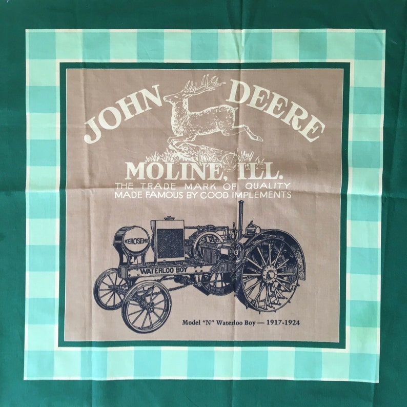 John Deere Fabric Pillow Panels For 15 Inch Square Pillow Etsy