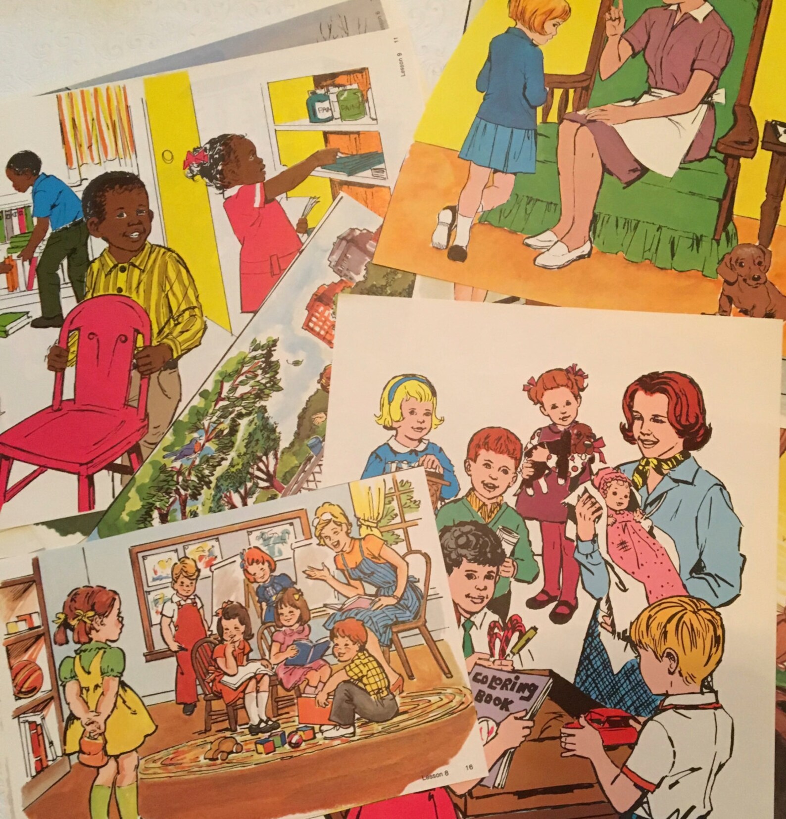 Vintage Educational Posters Depicting Children and Families / Etsy