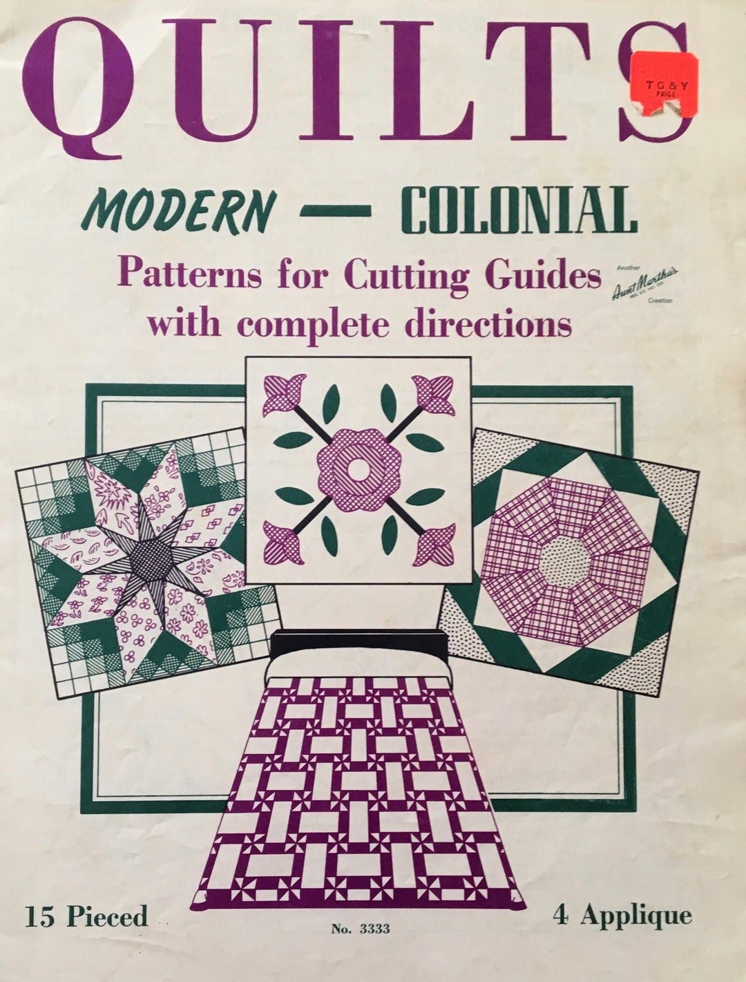 Quilts Modern - Colonial / Vintage Aunt Martha's Quilting Patterns - Etsy