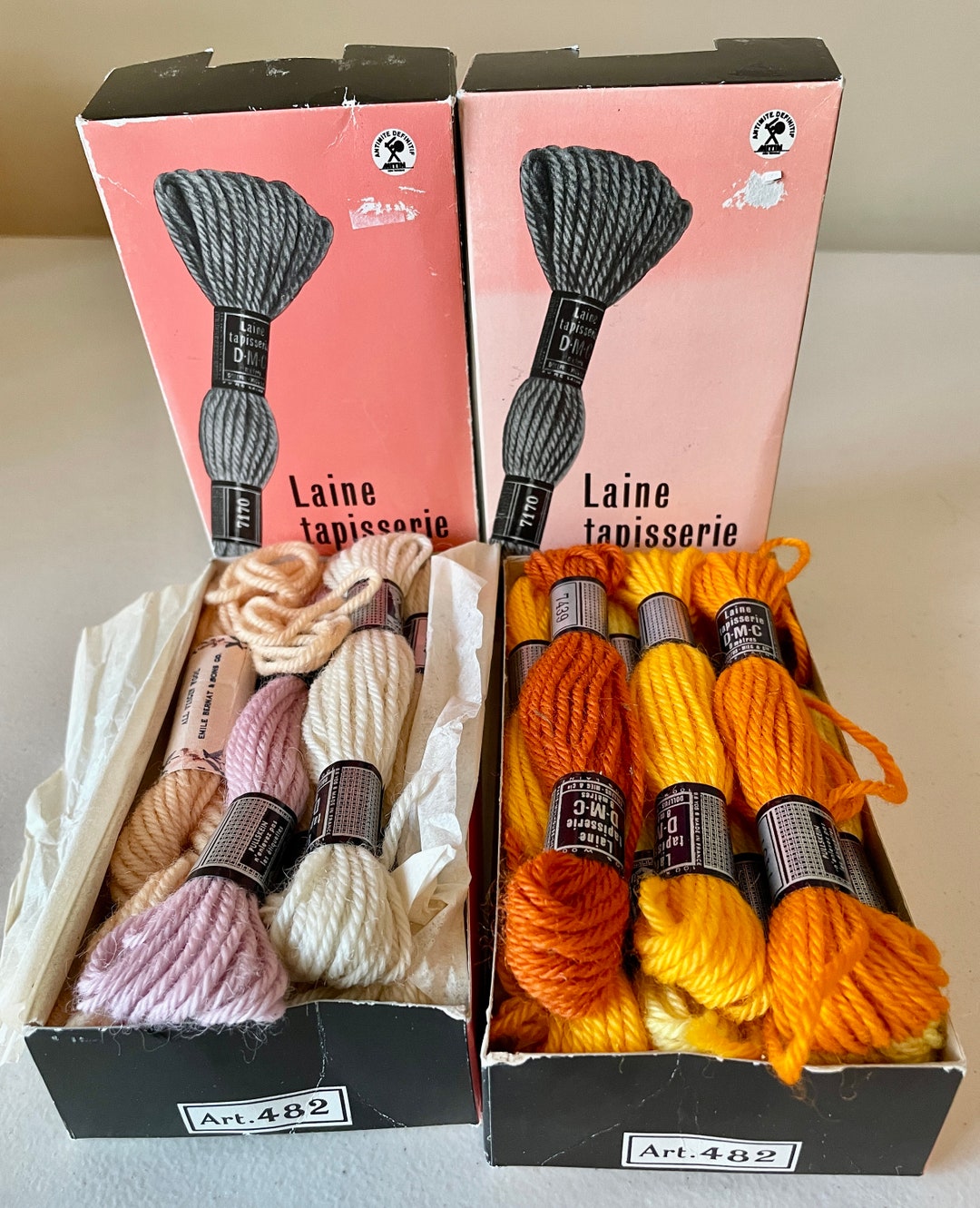 Vintage Wool Tapestry Thread in Boxes / Laine Tapisserie DMC - Etsy