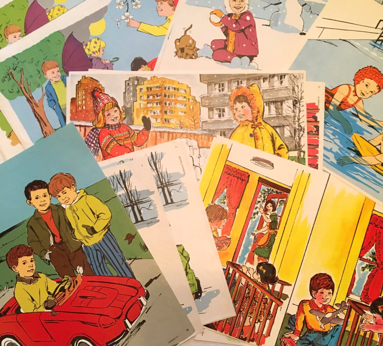 Vintage Educational Posters Depicting Children and Families / Etsy