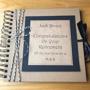 Cadeau de groupe pour la retraite, scrapbooking de retraite, album photo de retraite fait main, livre souvenir de retraite, livre de retraite à signer,